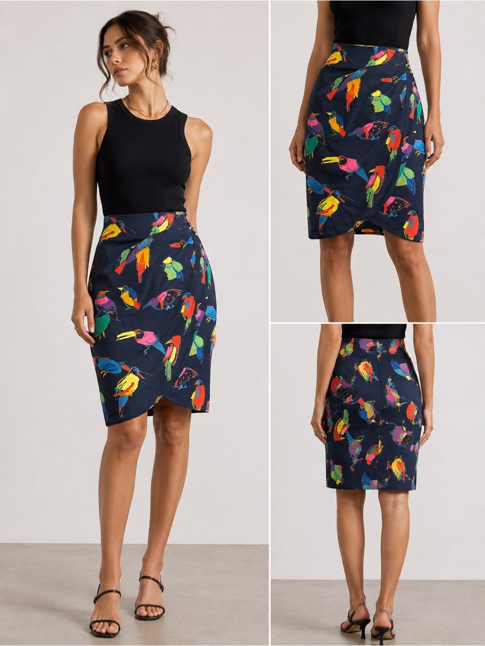 Vintage Ungaro bird skirt size 6/40